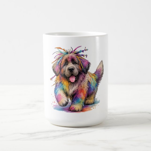Taza De Café Rebelde Arcoíris Acuarela Newf (Centro)