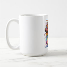 Taza De Café Rebelde Arcoíris Acuarela Newf