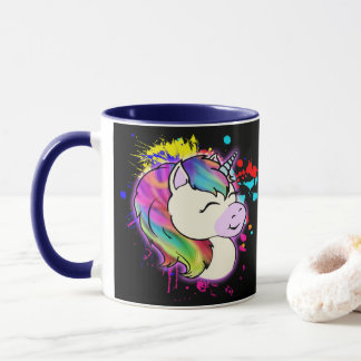 Taza de café rebelde del unicornio de