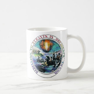 Taza De Café Rebelión a los tiranos Gran Seal Franklin versión