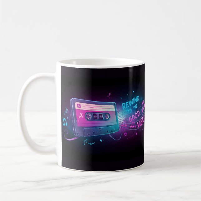 Taza De Café "Rebobina a las buenas vibraciones" Café Mug (Izquierda)