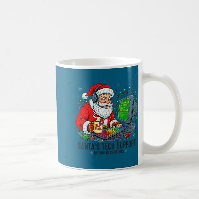 Taza De Café Rebooting Support Santa Tech s Gift (Derecha)