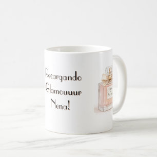 Taza De Café Recargando Glamour Nena Funny Pink Purse Perfume