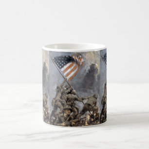 Taza De Café Recaudación de banderas en el Monte Suribachi, Iwo