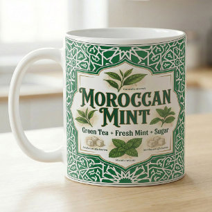 Taza De Café Receta Botánica de Té de Menta Marroquí