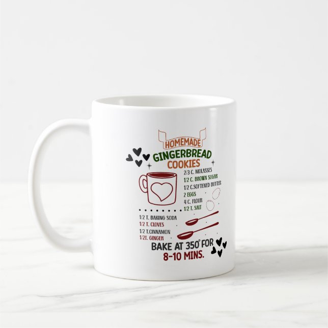 Taza De Café Receta Casera de Galletas de Jengibre para Regalo  (Izquierda)