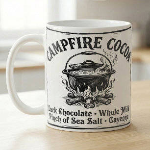 Taza De Café Receta de cacao caliente a la hoguera arte vintage