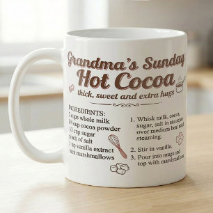 Taza De Café Receta de cacao caliente del domingo de la abuela 