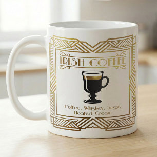 Taza De Café Receta de Café Irlandés Arte Dorado