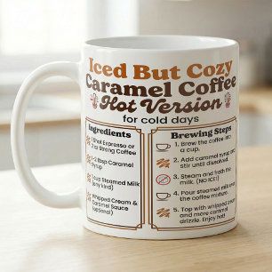 Taza De Café Receta de Caramelo Latte Helado Pero Acogedor