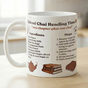 Taza De Café Receta de Chai para Amantes de Libros Noche Acoged