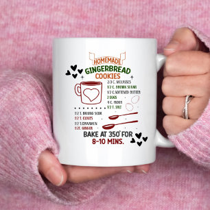 Taza De Café Receta de Galletas de Jengibre Caseras Regalo de N