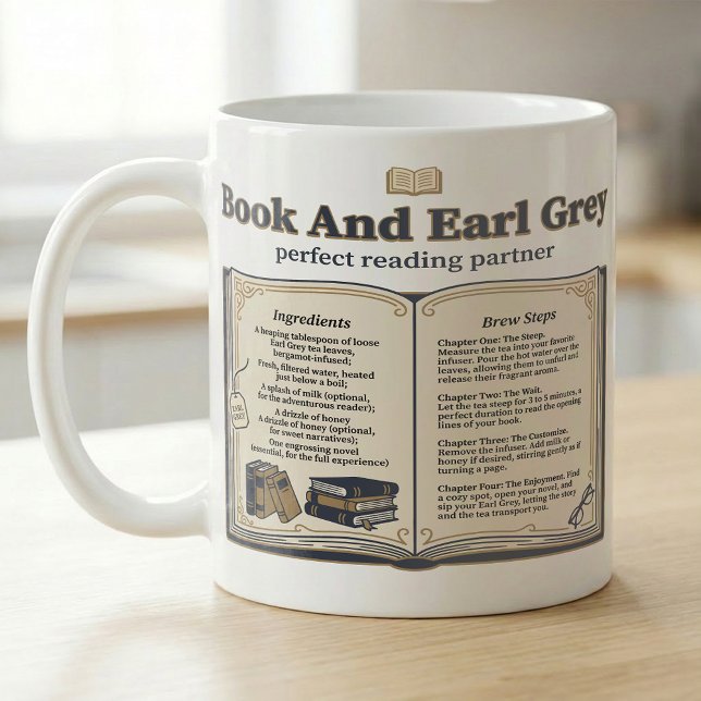 Taza De Café Receta de libro y té Earl Grey (Subido por el creador)