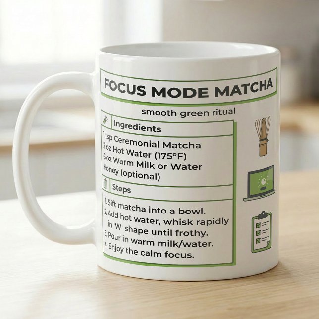 Taza De Café Receta de Matcha Latte Modo Enfoque (Subido por el creador)