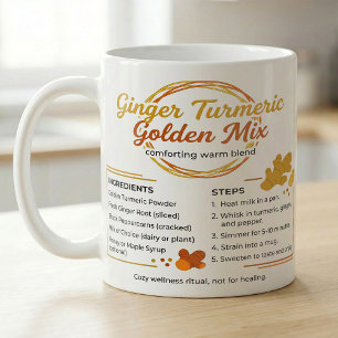 Taza De Café Receta de mezcla dorada de jengibre y cúrcuma