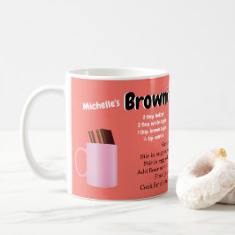 Taza De Café Receta de Monograma Brownie Increíble Mug Gracioso