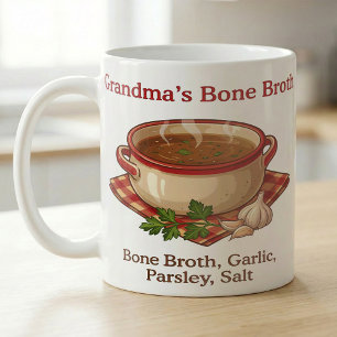 Taza De Café Receta de Sopa Acogedora de Caldo de Huesos de Abu