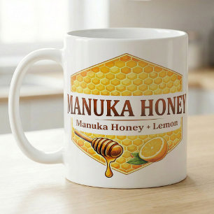 Taza De Café Receta de té de miel de Manuka con panal de miel y