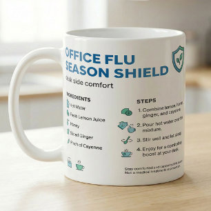Taza De Café Receta de té de rutina de temporada de gripe en la