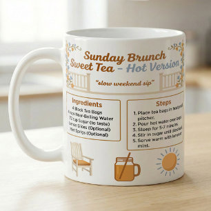 Taza De Café Receta de Té Dulce Caliente Porche Brunch