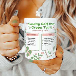 Taza De Café Receta de Té Verde de Reinicio Semanal de Autocuid