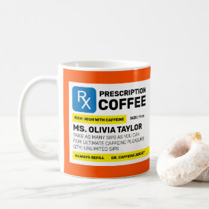 Taza De Café Receta Divertida Personalizada Totalmente a la Med