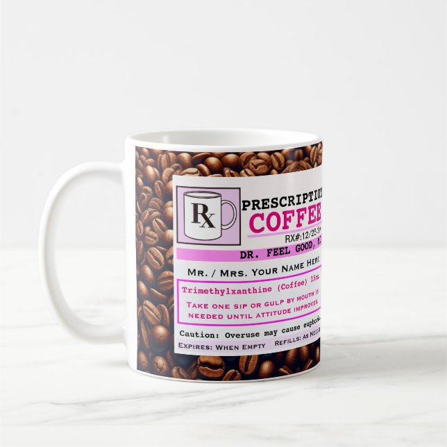 Taza De Café Receta divertida RX Café Mug (Izquierda)