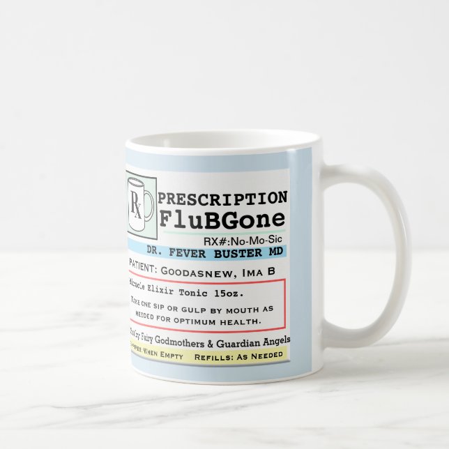 Taza De Café Receta divertida RX Reparación contra la gripe (Derecha)