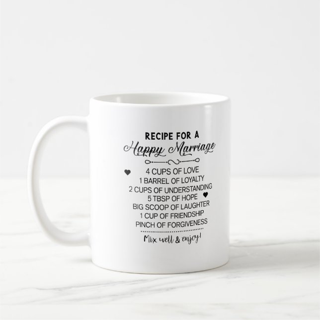 Taza De Café Receta para regalos de boda de matrimonio especial (Izquierda)