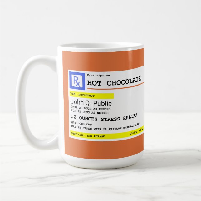 Taza De Café Receta personalizada de chocolate caliente (Izquierda)