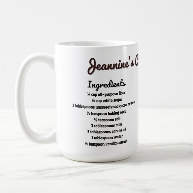 Taza De Café Receta personalizada de pastel de chocolate