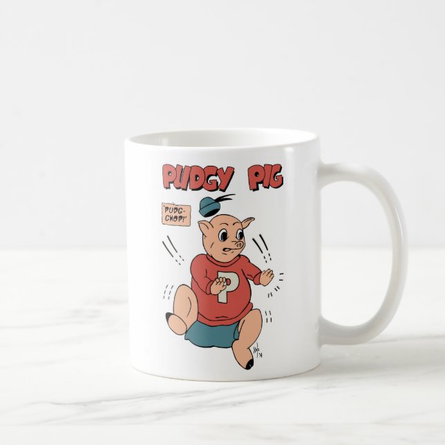 Taza de café rechoncha del cerdo (11 onzas. (Derecha)