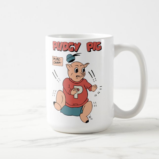 Taza de café rechoncha del cerdo (15 onzas. (Derecha)
