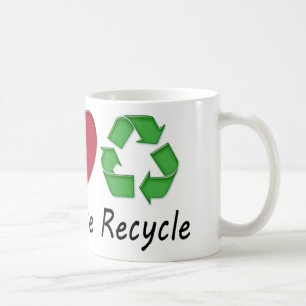 Taza De Café Reciclaje de amor por la paz