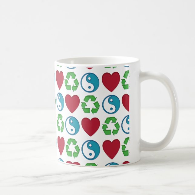 Taza De Café Reciclaje de amor por la paz (Derecha)