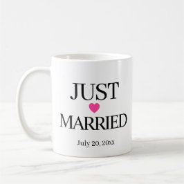 Taza De Café Recién Casados con Fecha Personalizada 