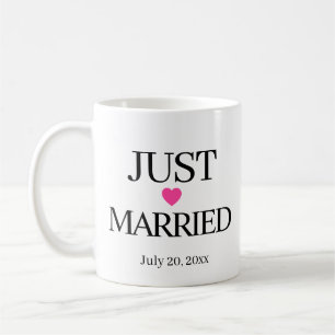 Taza De Café Recién Casados con Fecha Personalizada
