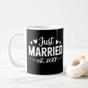 Taza De Café Recién Casados Personalizado Est Fiesta de Boda Es