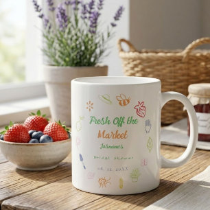 Taza De Café Recién Salido Del Mercado Novia Dibujada a Mano