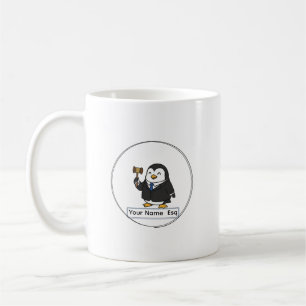 Taza De Café Recipiente Cerámico de Pingüino Esq. Abogado Perso