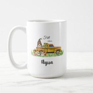 Taza De Café Recogida amarilla del girasol Leopardo de la caída