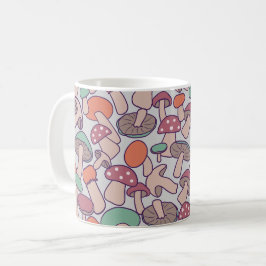 Taza De Café Recolecta Retro de Hongos del Bosque Otoñal Miceli