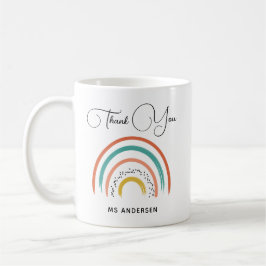 Taza De Café Reconocimiento del profesor Boho Rainbow Personali
