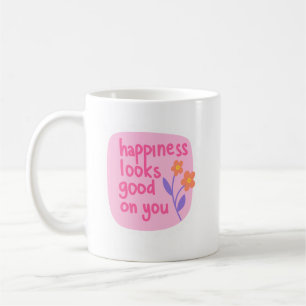 Taza De Café Recordatorio alegre simple joy suave rosado