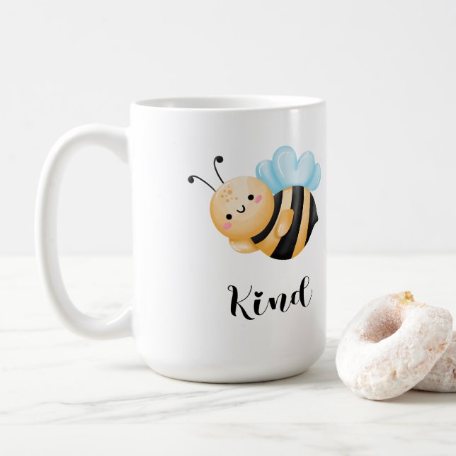 Taza De Café Recordatorio de Bee Kind Cute (Con donut)