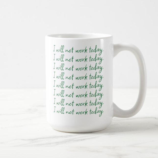 Taza De Café Recordatorio de jubilación verde y blanco divertid (Derecha)