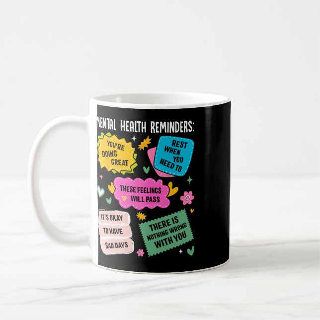 Taza De Café Recordatorios de Salud Mental  (Izquierda)