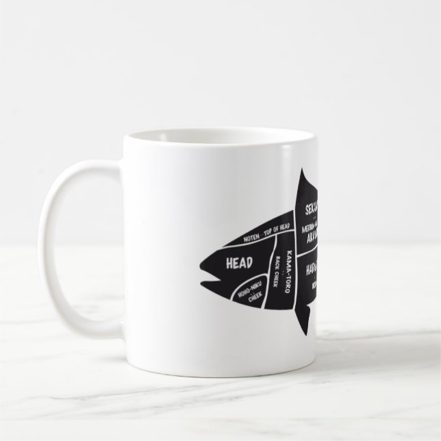 Taza De Café Recortes de peces de salmón (Izquierda)
