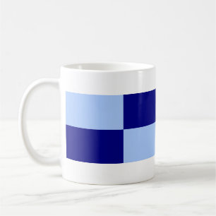 Taza De Café Rectángulos azul claro y azul oscuro