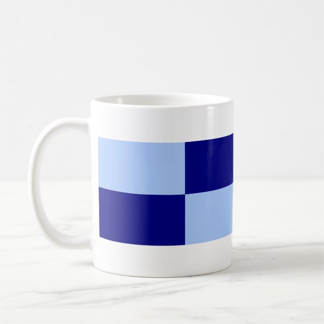 Taza De Café Rectángulos azul claro y azul oscuro (Izquierda)